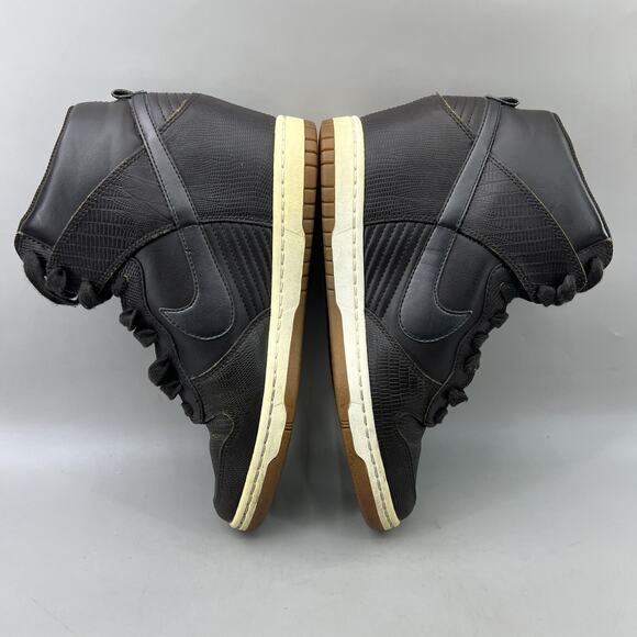 Nike Dunk Sky Hi Wedge Shoes Women Size 9.5 Black Brown Hidden Heel Mid Sneakers - Picture 6 of 8